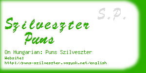 szilveszter puns business card